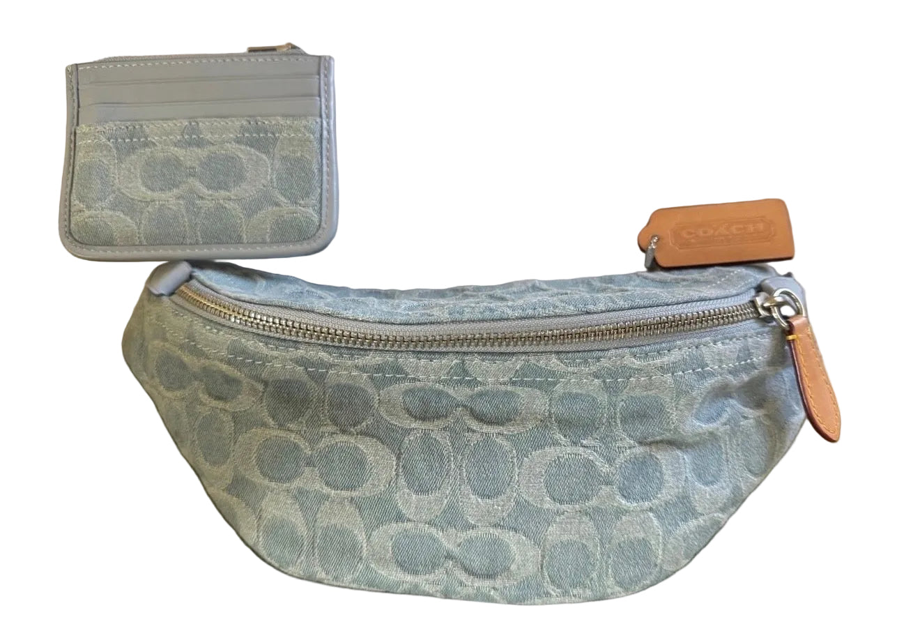COACH (light Denim bumbag set) Pre-loved